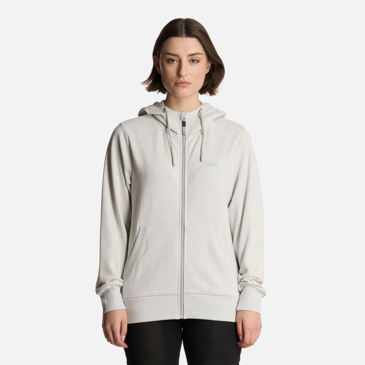 LIPPI - Polerón Mujer Ulmo Full Zip Hoody Sweatshirt Gris Melangue Lippi