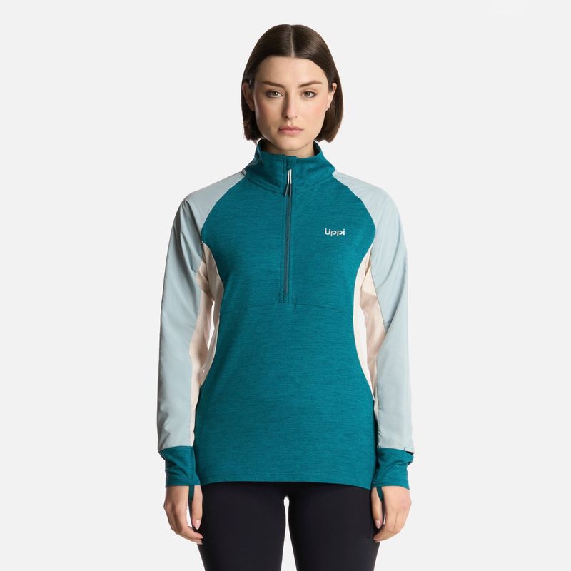 LIPPI - Polerón Mujer Egger 1/4 Zip Petroleo Lippi