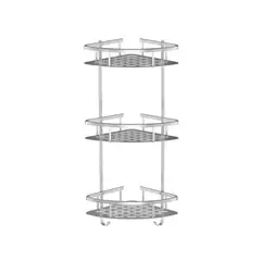 GENERICO - Repisa Mural Esquinero Baño Ducha Aluminio Inox 2 Niveles