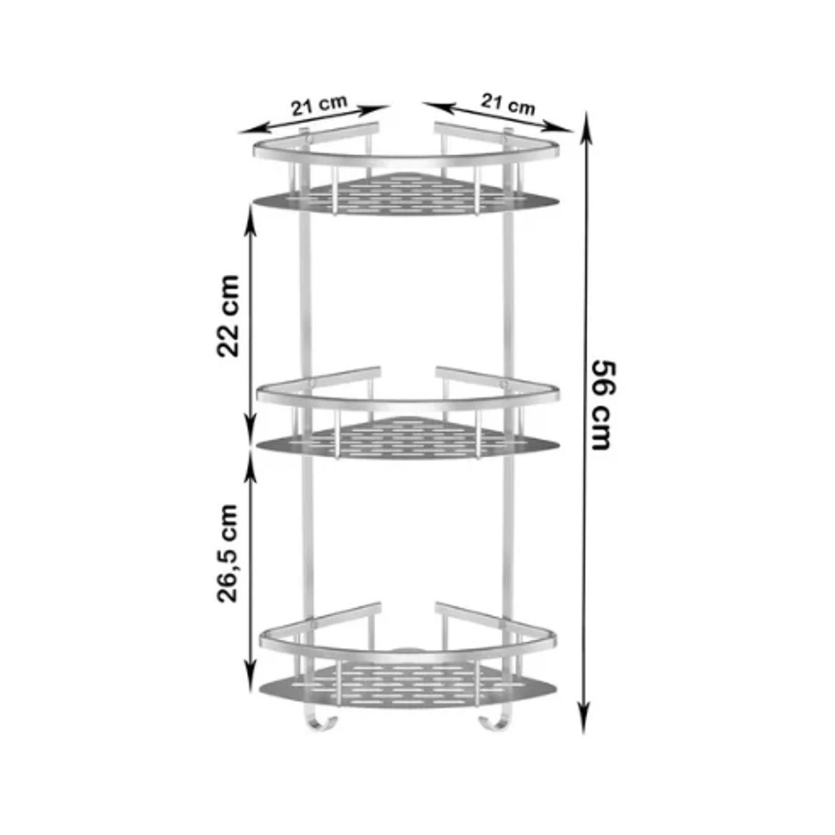 GENERICO - Repisa Mural Esquinero Baño Ducha Aluminio Inox 2 Niveles