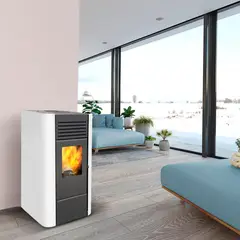 AMESTI - Calefactor a Pellet Milano Blanco