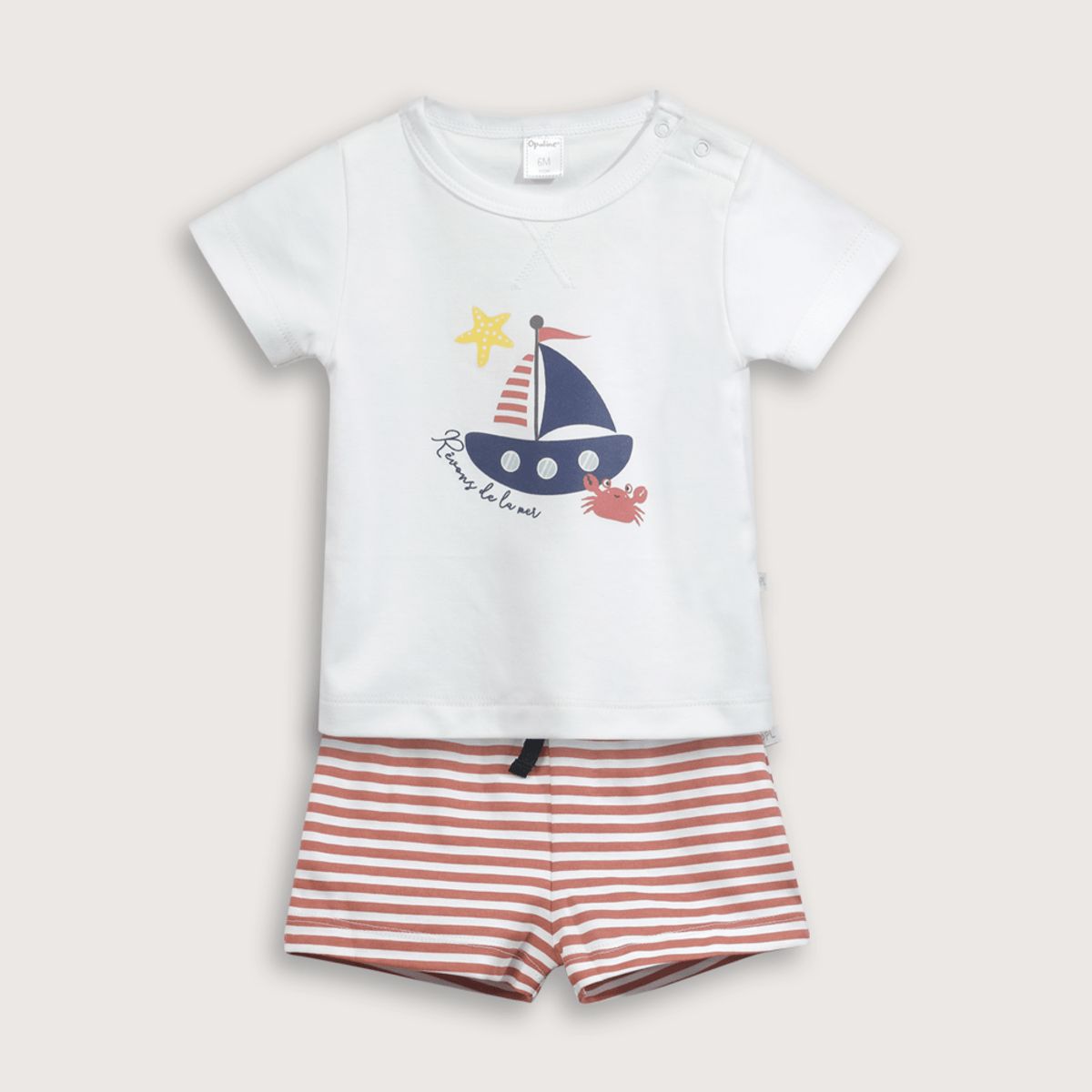 OPALINE - Pijama Bebé niño Rojo 39566 Opaline