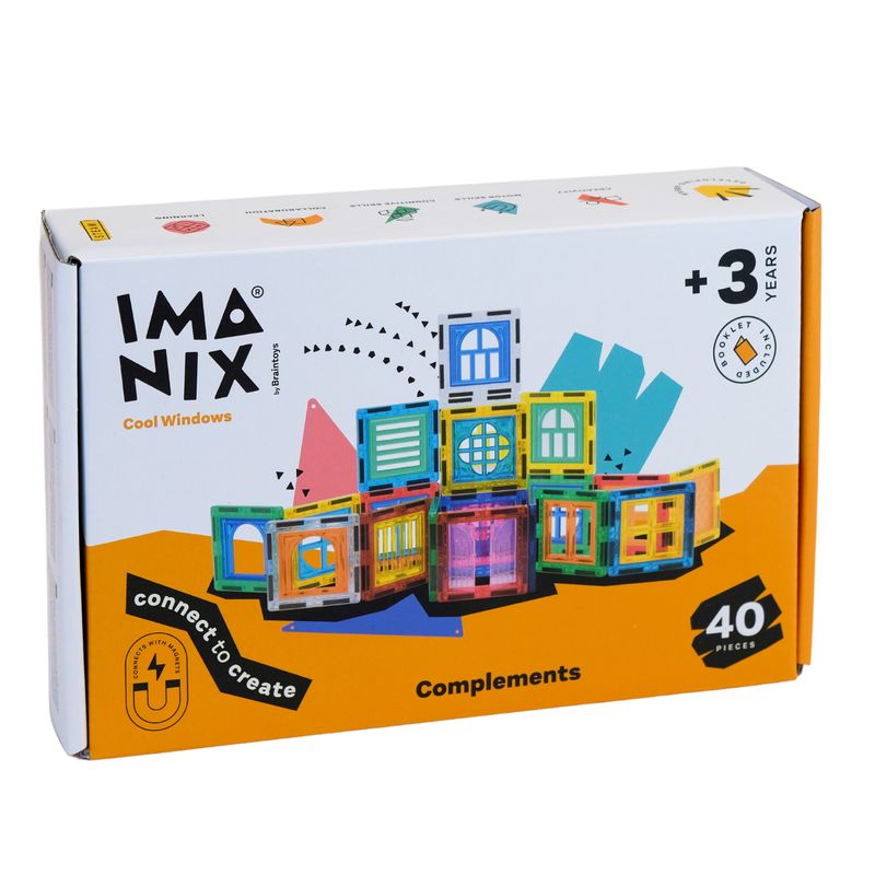 BRAINTOYS - Imanix Cool Windows - 40 piezas - Juego Bloques Braintoys