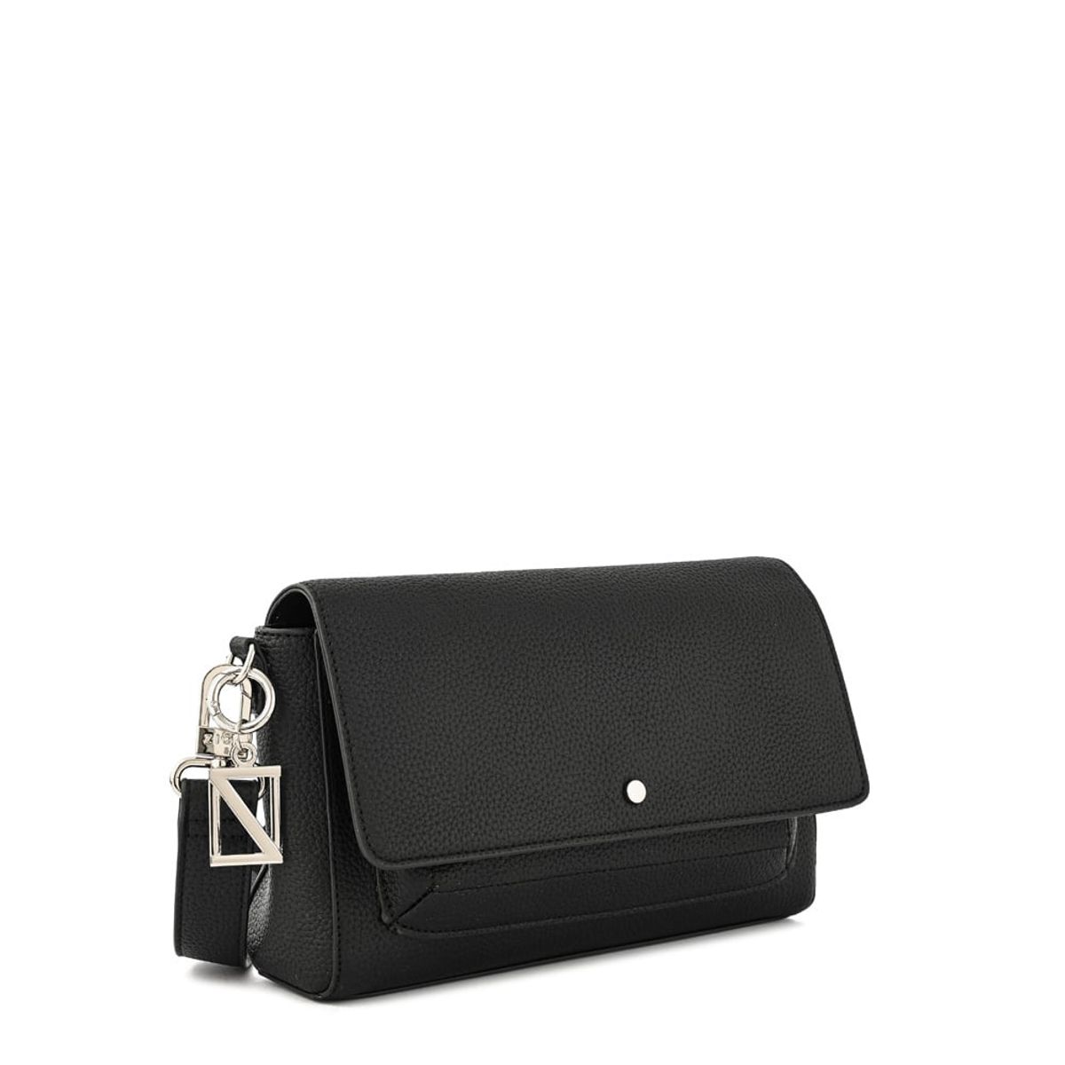 ZIOL - Cartera bandolera con tapa indara pequeña negro especial