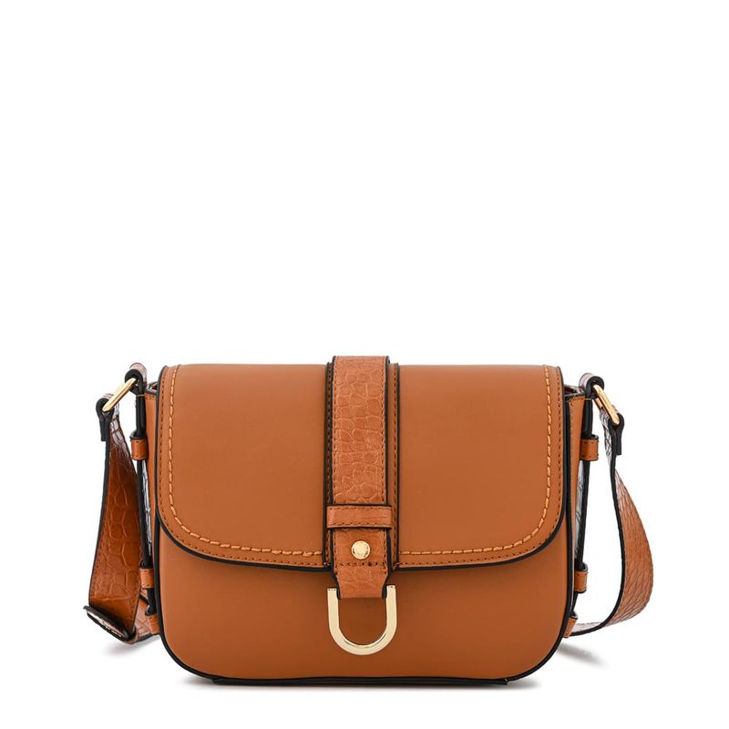 ZIOL - Cartera bandolera con tapa pequeña federica camel