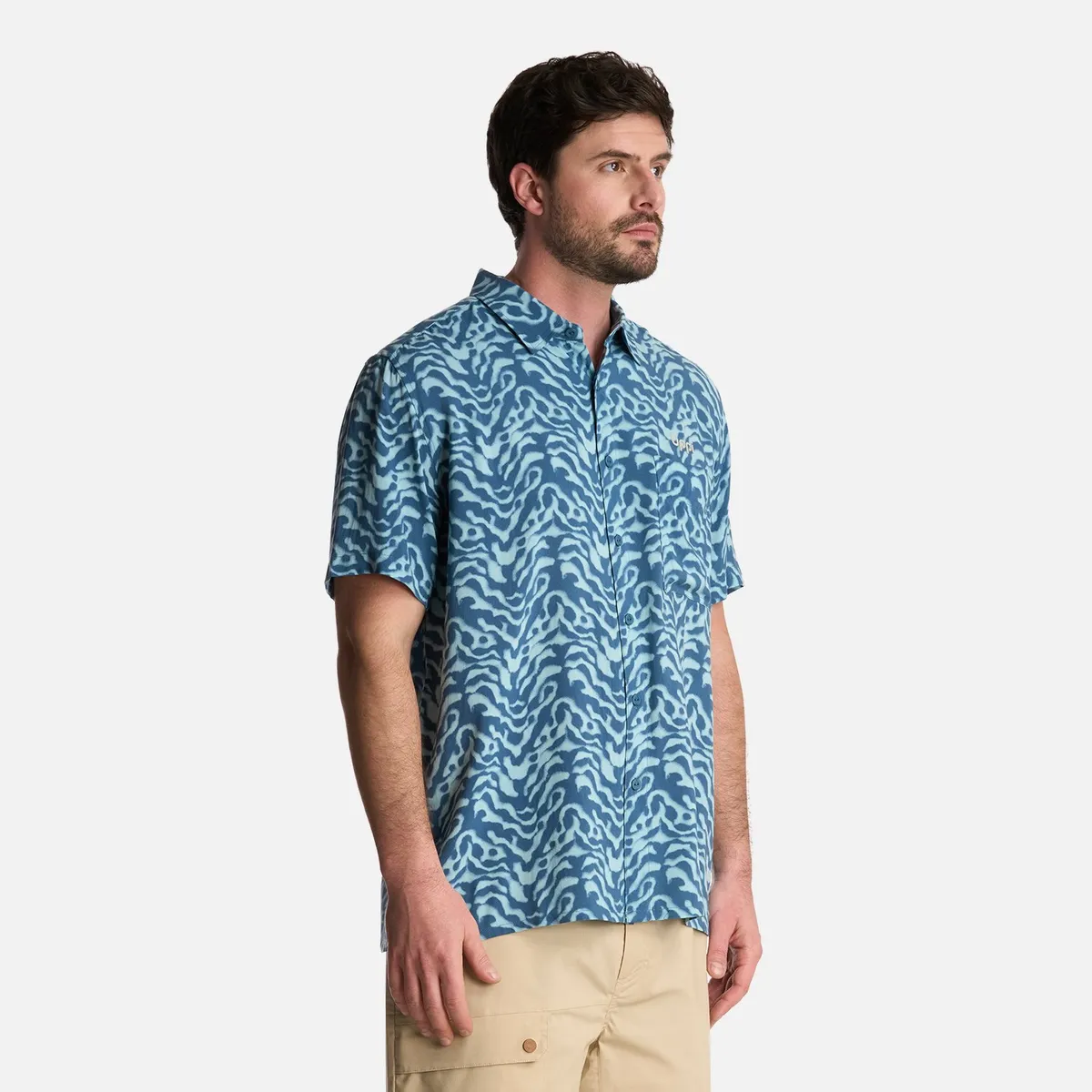 LIPPI - Camisa Hombre SeaSide Short Sleeve Shirt Print Azul Piedra Lippi