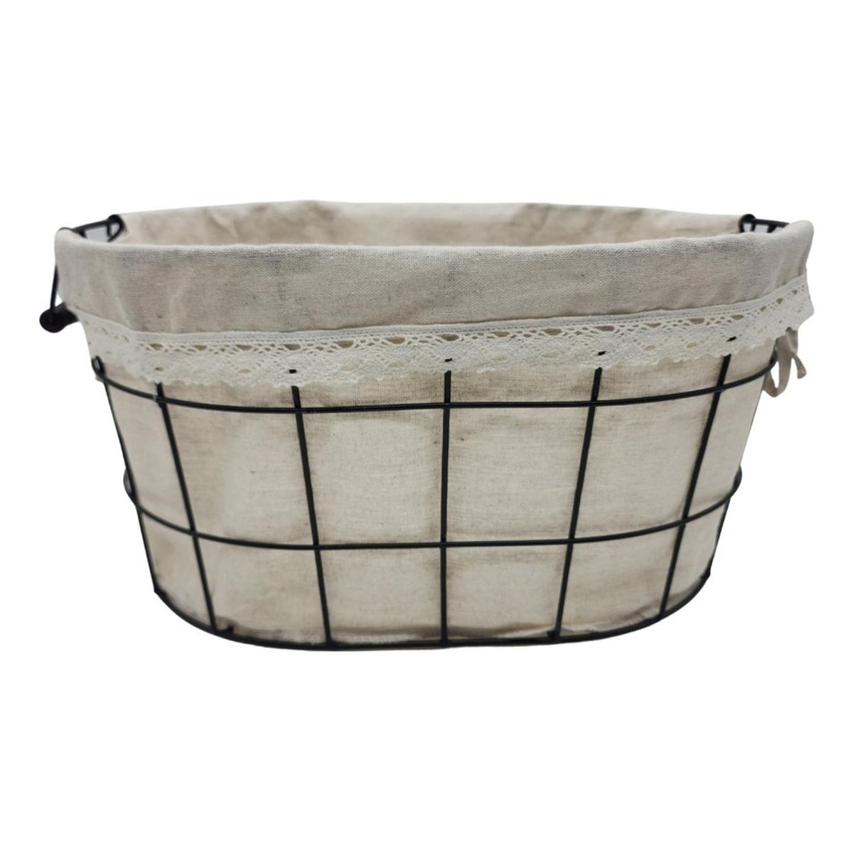 GENERICO - Panera Tela Ovalada Metalica Multiuso Canasto Frutera Cocina