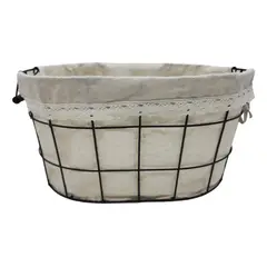 GENERICO - Panera Tela Ovalada Metalica Multiuso Canasto Frutera Cocina