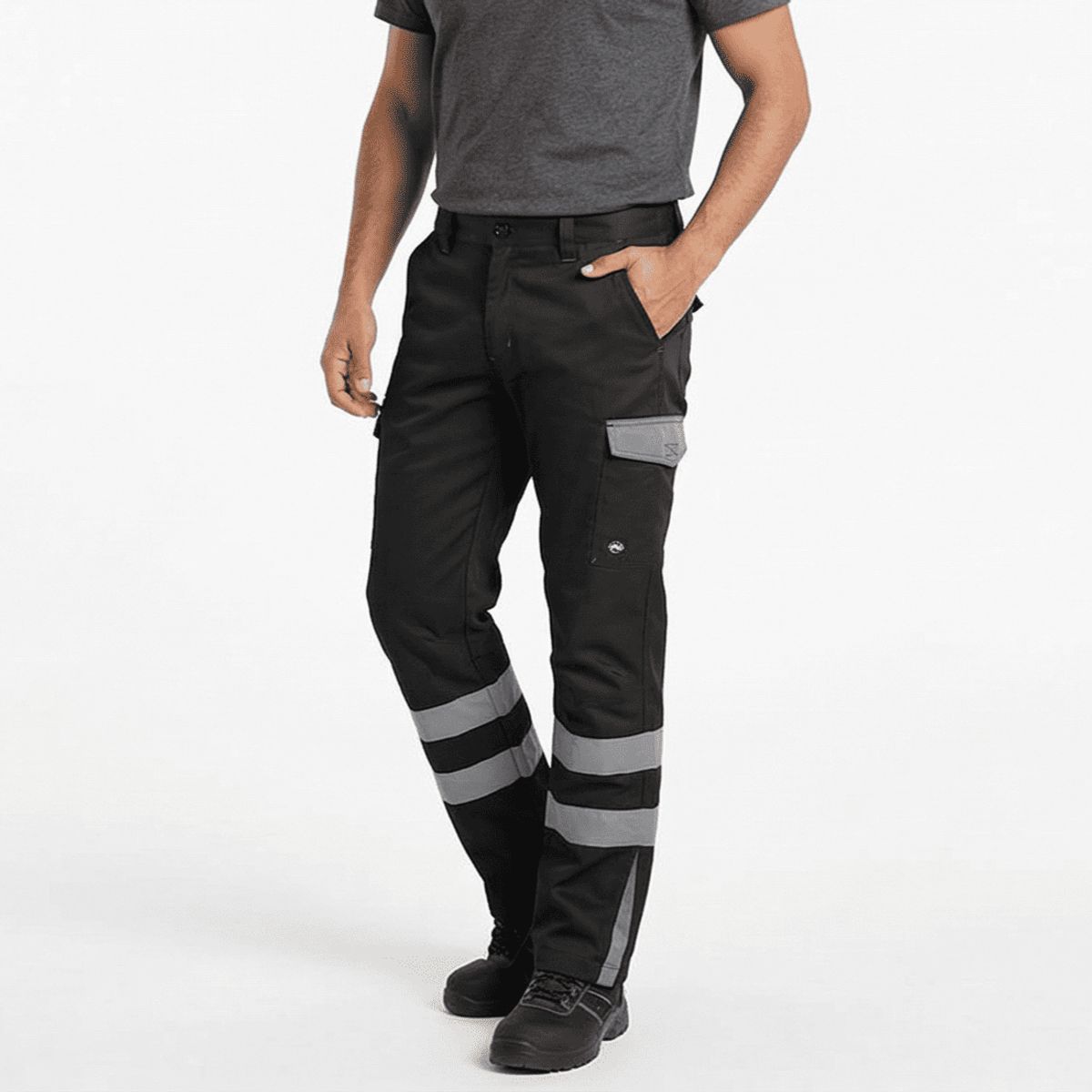 T-WORLD - Pantalón Cargo Reflectante Bicolor Hombre Gabardina Trabajo