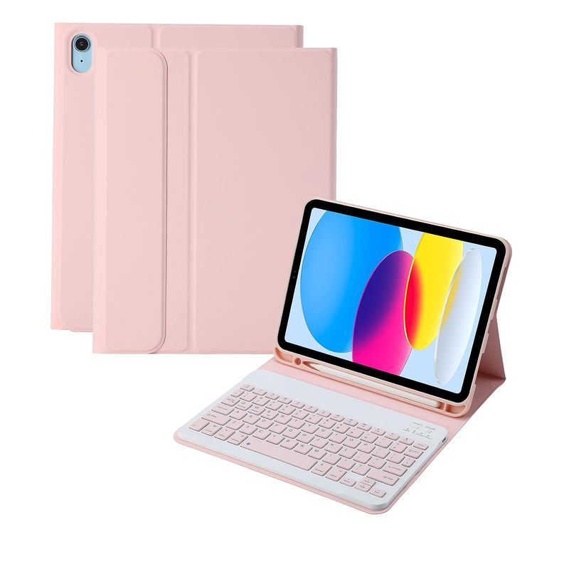GENERICO - Carcasa Funda Con Teclado Para iPad Air 6 11 2024 / Rosado