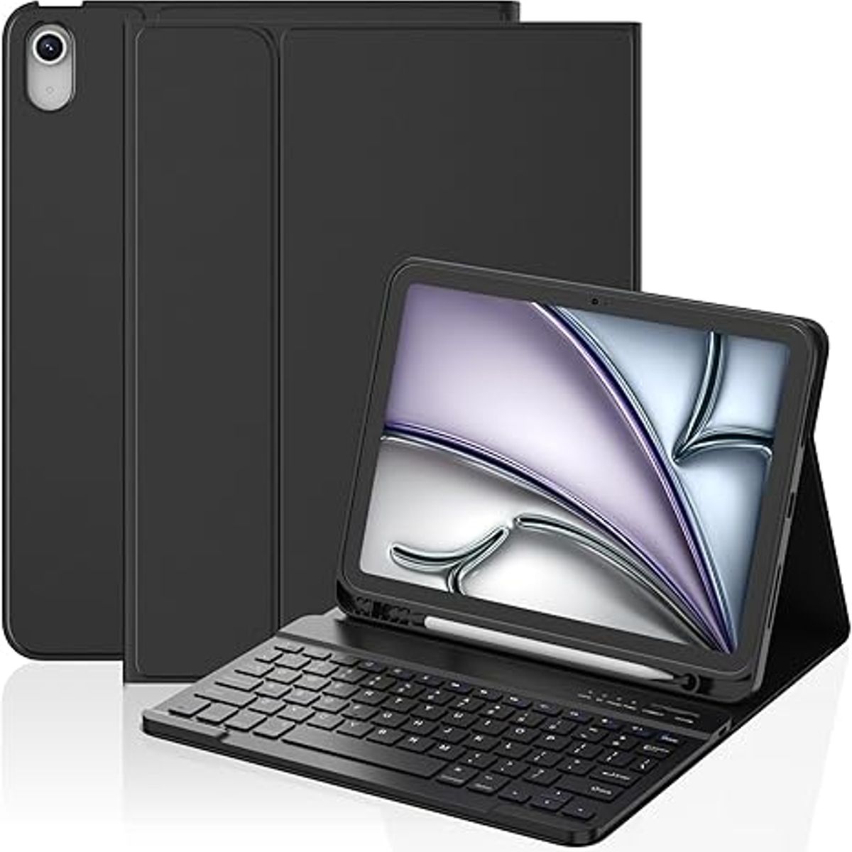 GENERICO - Carcasa Funda Con Teclado Para iPad Air 6 11 2024 / Negro