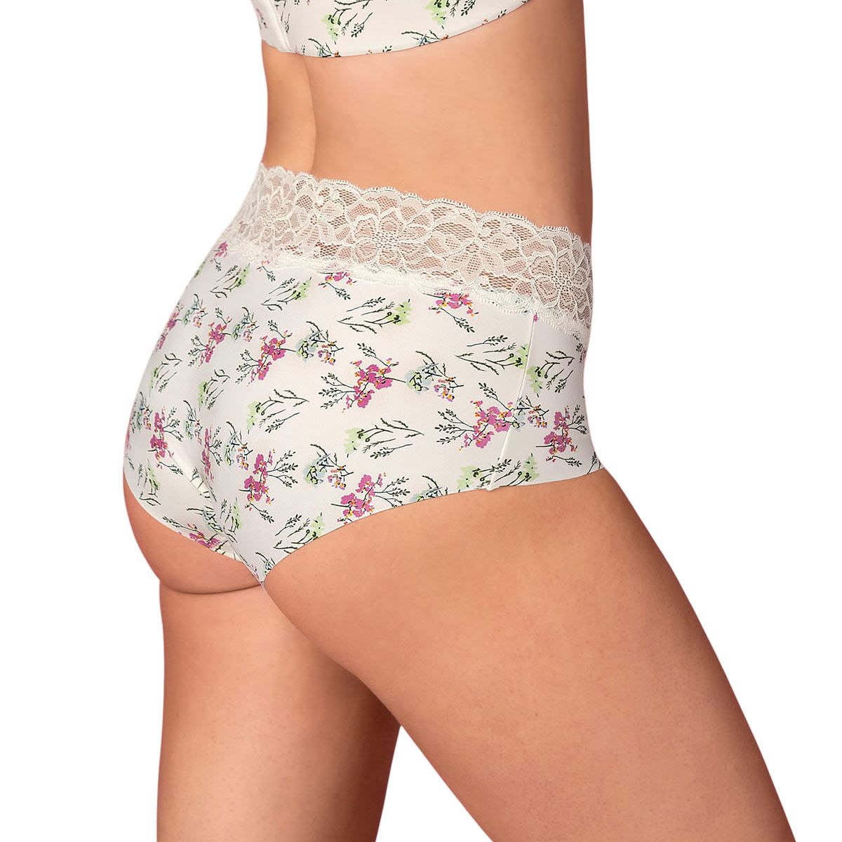 LEONISA - Calzón pantaleta en tela ultraliviana con franja de encaje 012960 Estampado Floral