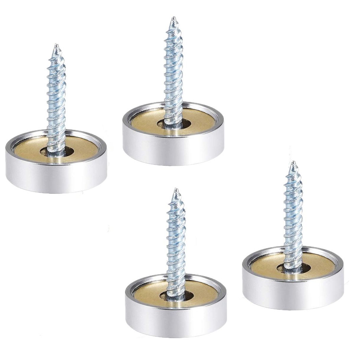 GENERICO - Set 4 Tornillos Con Tapa Instalación Espejos Decorativos