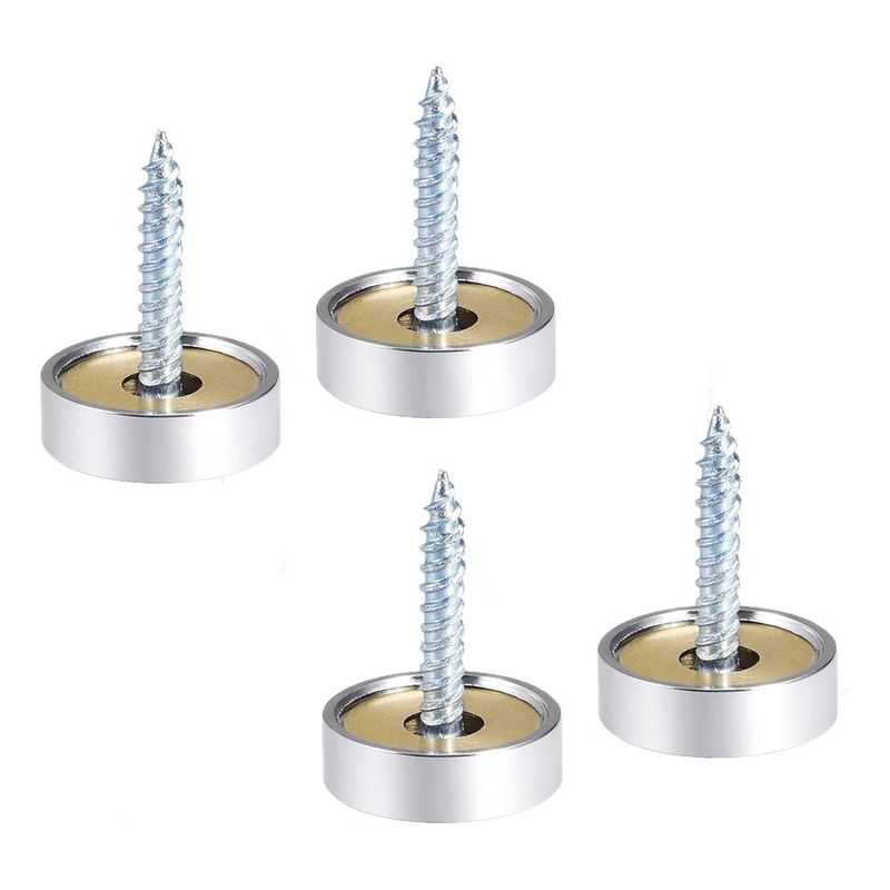 GENERICO - Set 4 Tornillos Con Tapa Instalación Espejos Decorativos