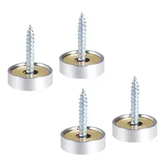 GENERICO - Set 4 Tornillos Con Tapa Instalación Espejos Decorativos