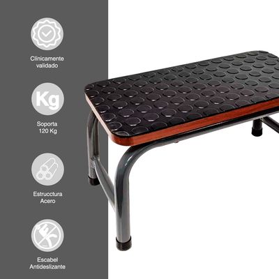 Imagen 2 del producto Escabel Antideslizante De 1 Peldaño Clínico Reposa Pies