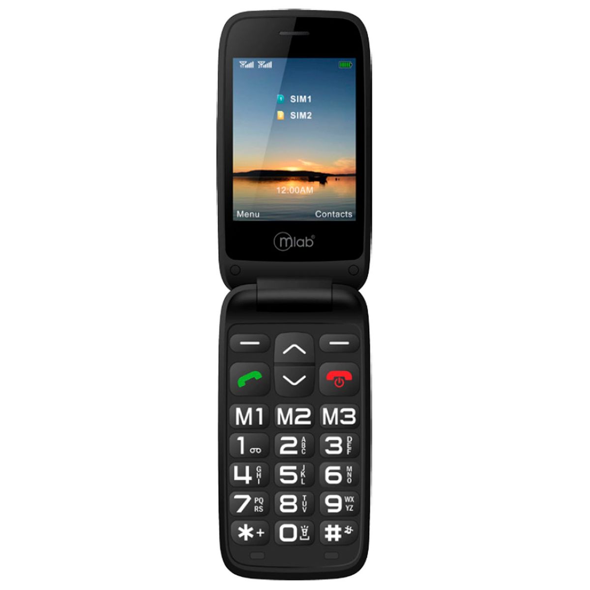 MICROLAB - Telefono Celular Adulto Mayor 4G Doble Pantalla 2.8" DualSim