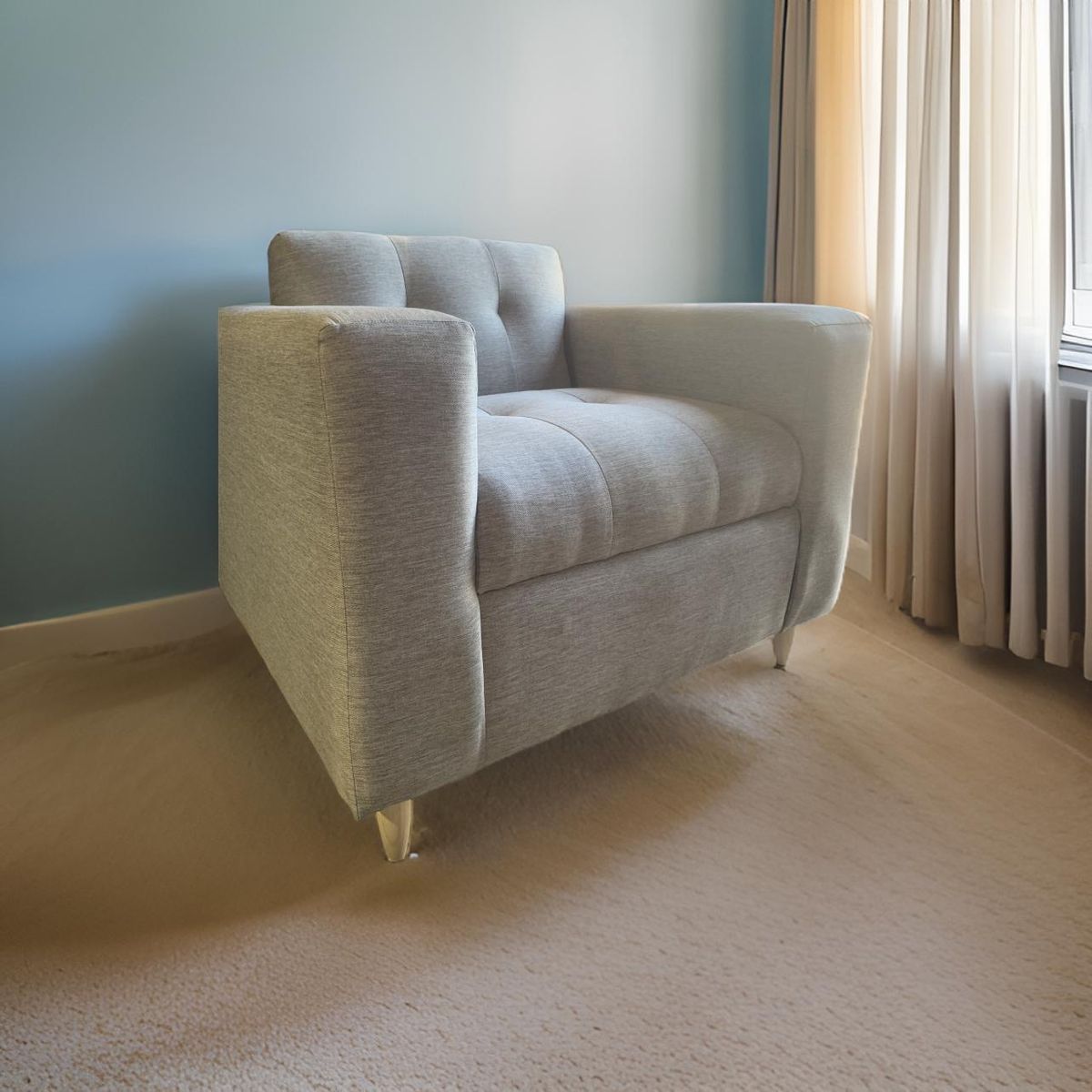 MUEBLES NEW - POLTRONA NEW GRIS LINO