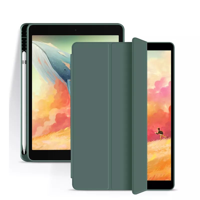GENERICO - Carcasa Smart Cover Para iPad Air 11 2024 ranura lápiz / Verde Oscuro