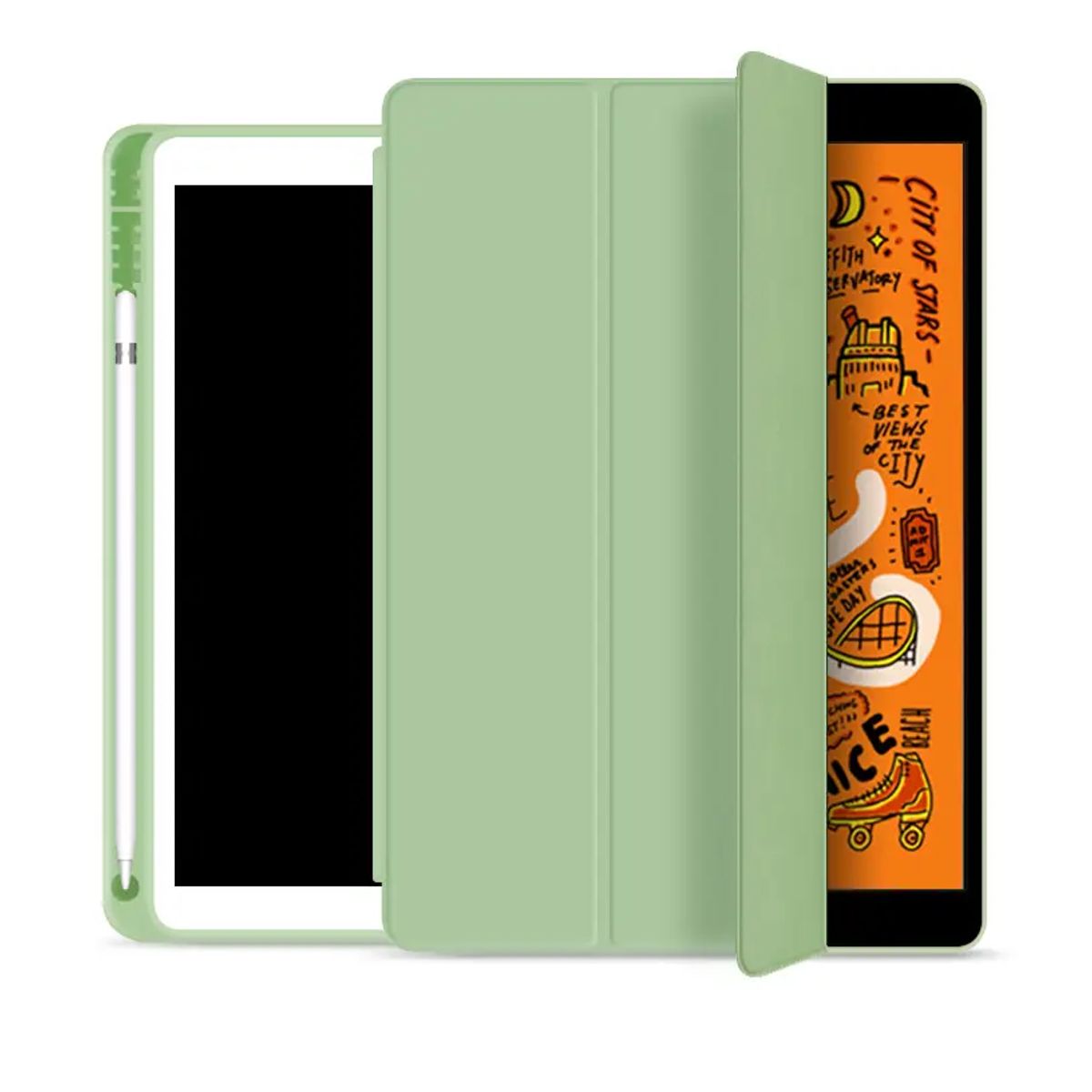GENERICO - Carcasa Smart Cover Para iPad Air 11 2024 ranura lápiz / Verde Claro