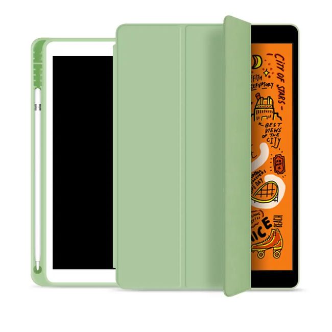 GENERICO - Carcasa Smart Cover Para iPad Air 11 2024 ranura lápiz / Verde Claro