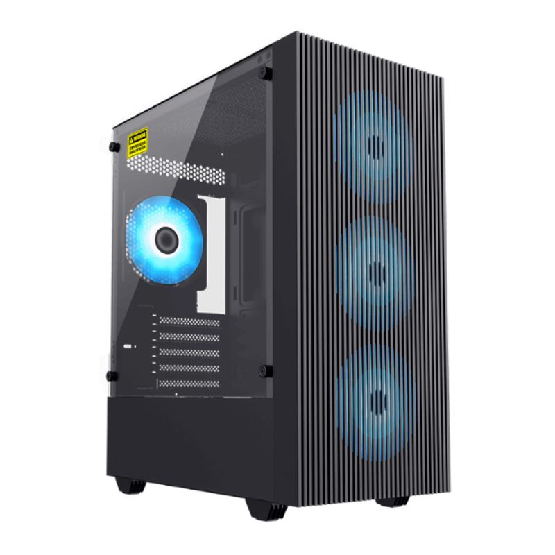 GAMEMAX - Gabinete - GameMax EDGE - SFuente - Micro ATX - RGB - Negro