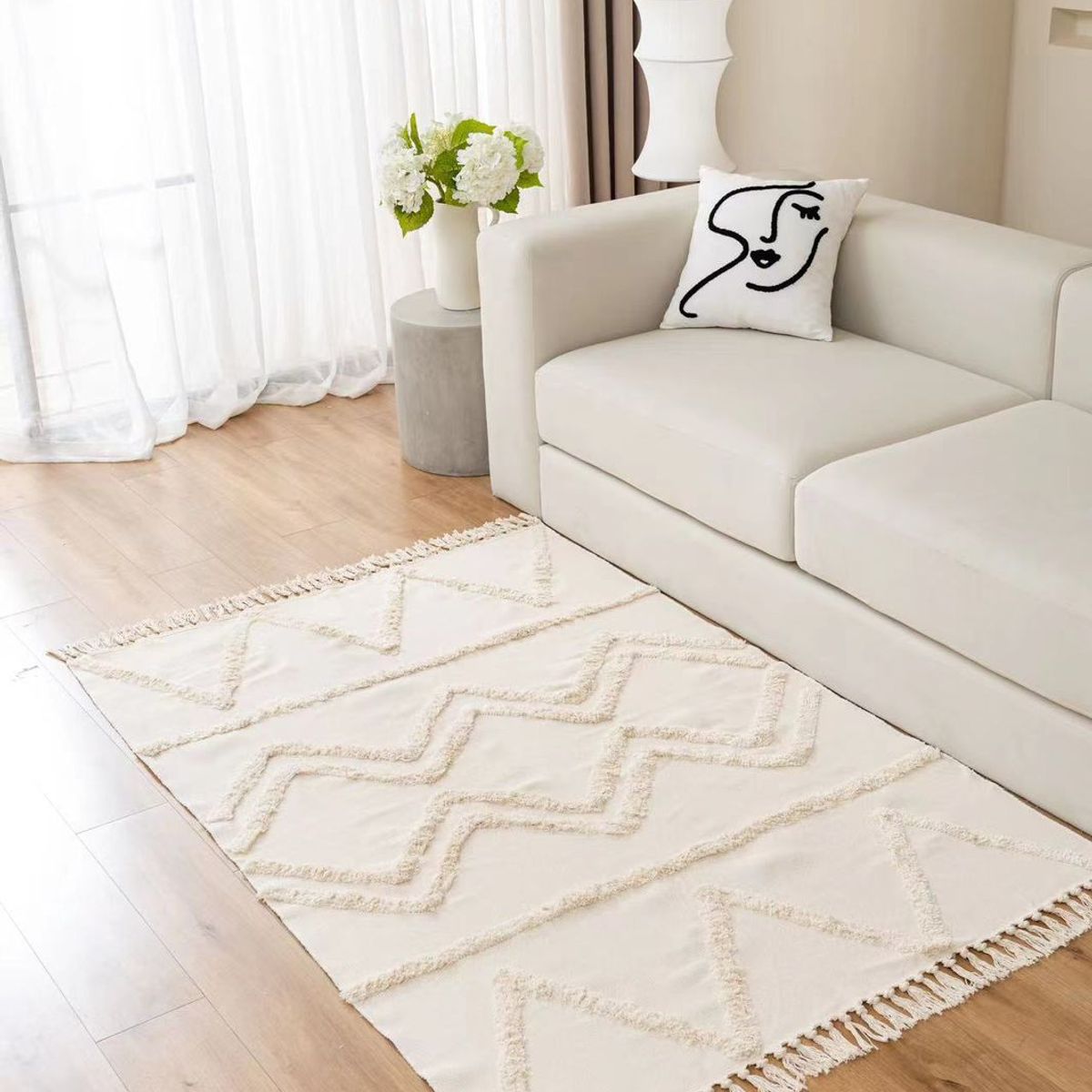 ANGELES DEL HOGAR - Alfombras De Lino 140cm x 180cm