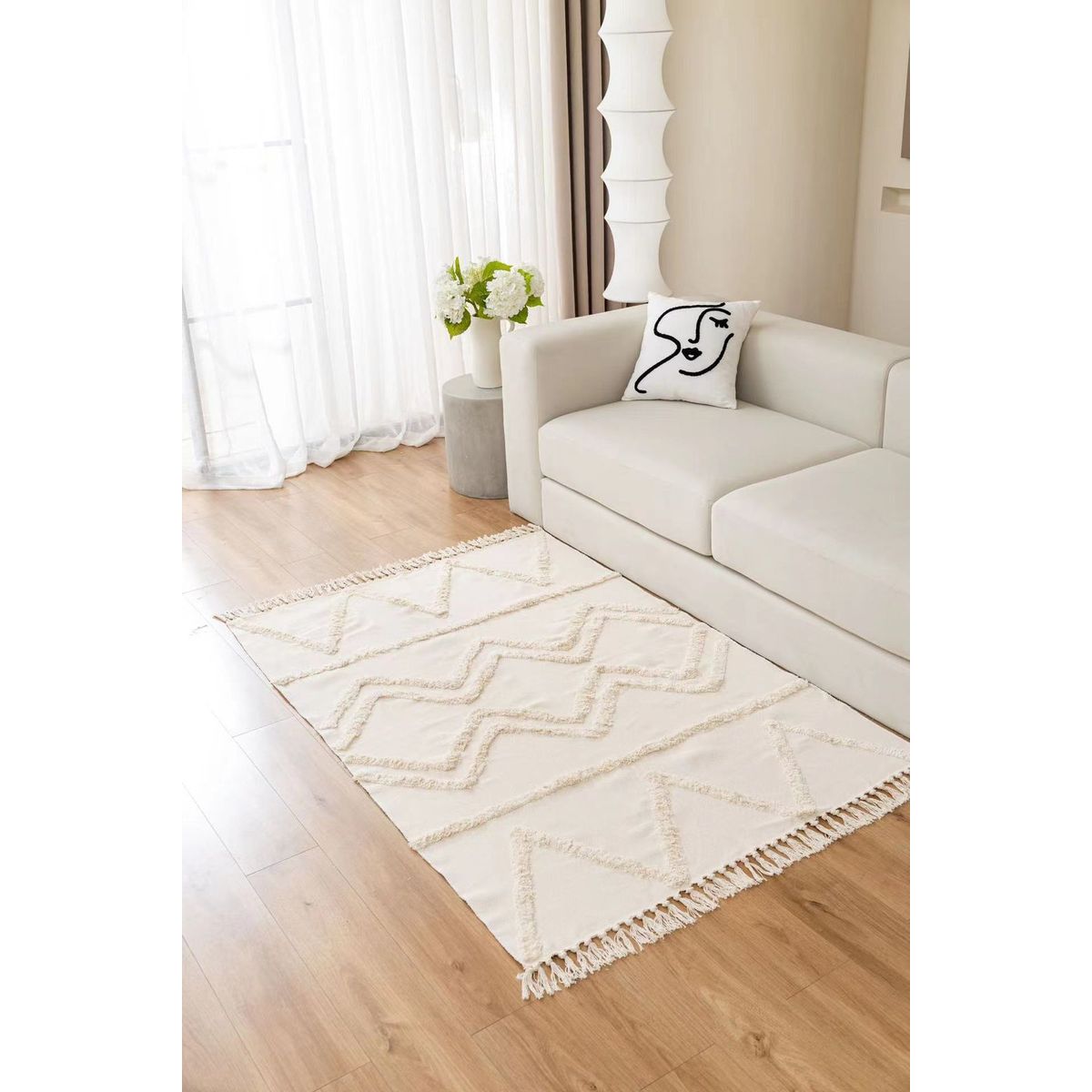 ANGELES DEL HOGAR - Alfombras De Lino 140cm x 180cm