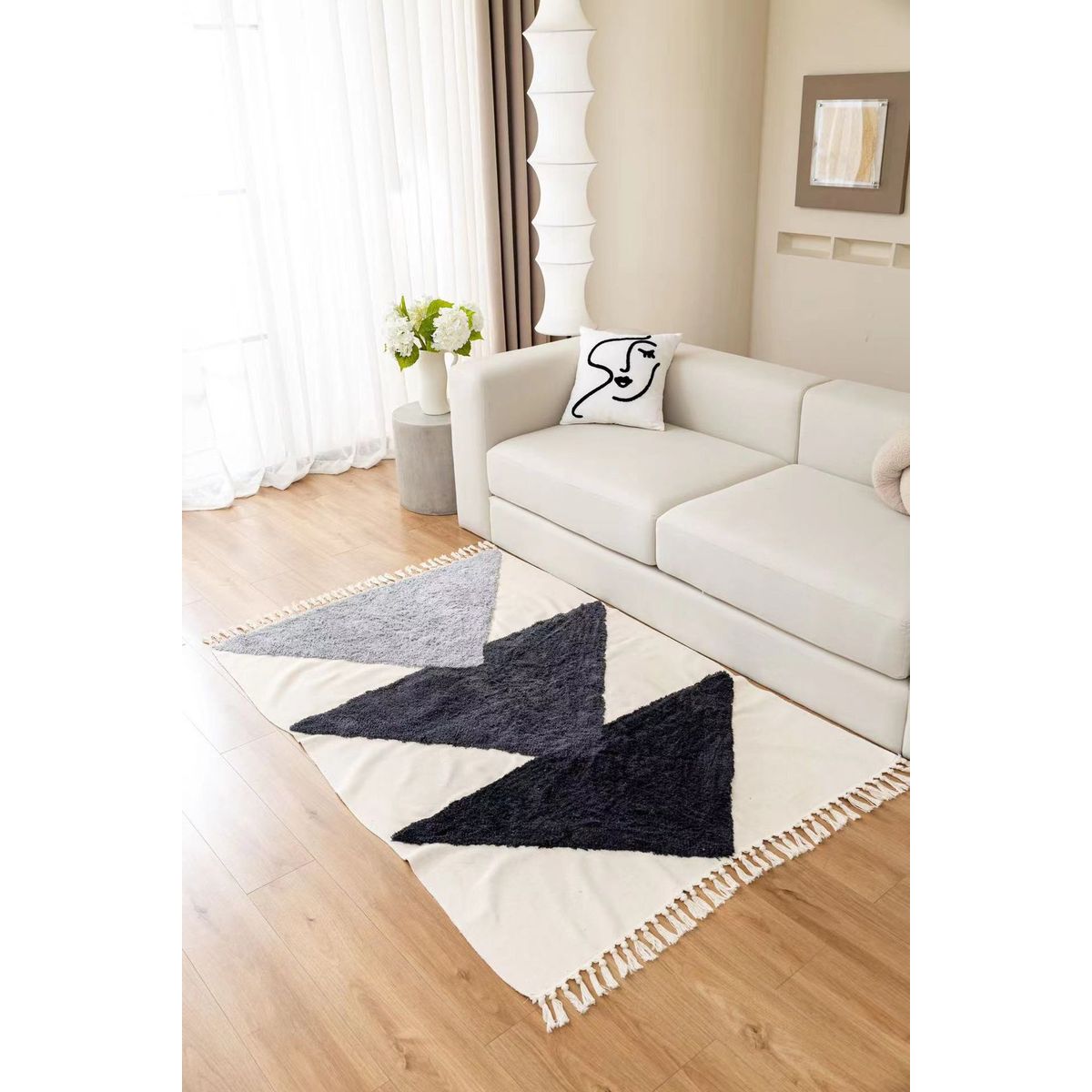 ANGELES DEL HOGAR - Alfombras De Lino 140cm x 180cm