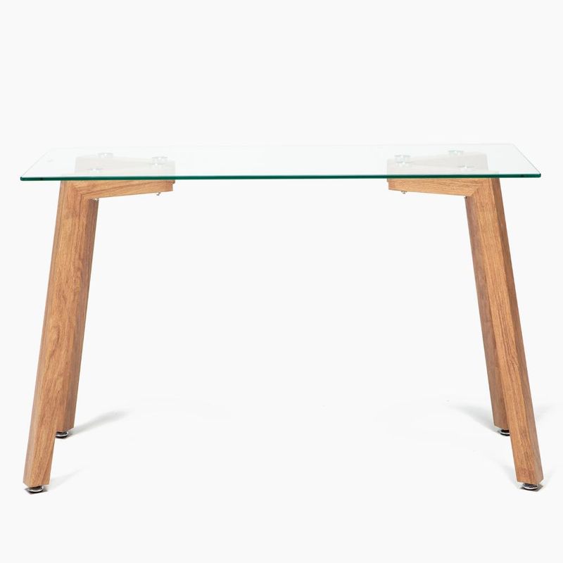 SPAZZIO - Escritorio Jockey natural + 1silla Badem blanca