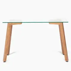 SPAZZIO - Escritorio Jockey natural + 1silla Badem blanca