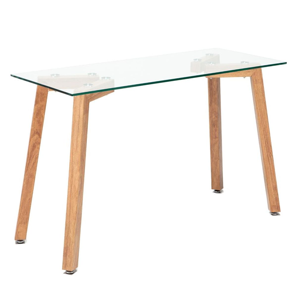 SPAZZIO - Escritorio Jockey natural + 1silla Badem blanca