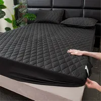Cubre colchón negro 2 plaza protector impermeable 2 funda de almohada