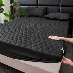 GENERICO - Cubre colchón negro 2 plaza protector impermeable 2 funda de almohada