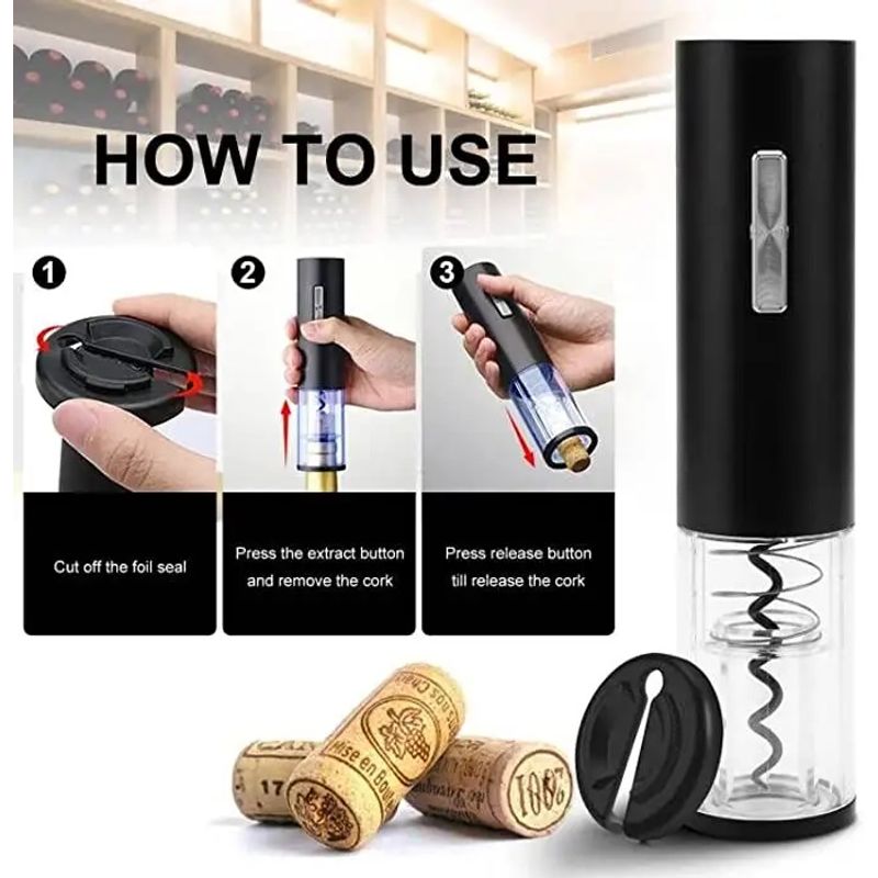 GENERICO - Sacacorchos Eléctrico Automático Recargable USB
