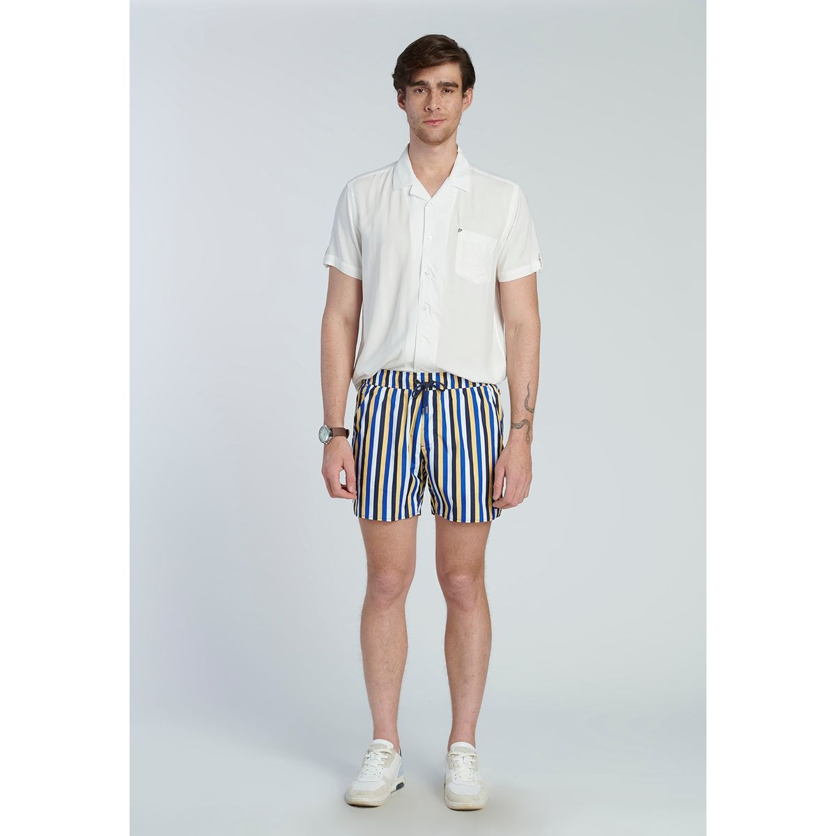 NEW MAN - Traje Bano Raya Azul New Man