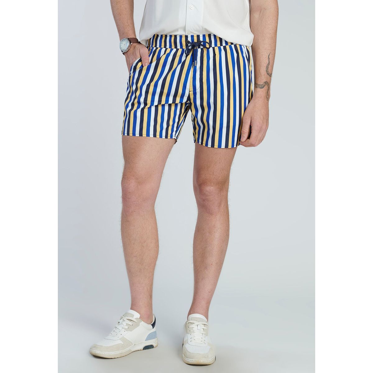 NEW MAN - Traje Bano Raya Azul New Man