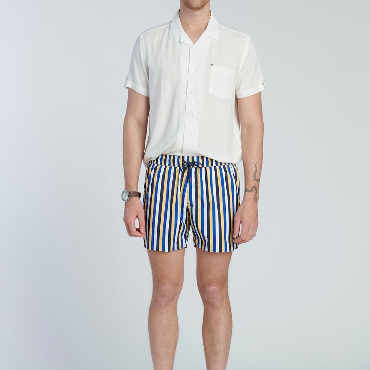 NEW MAN - Traje Bano Raya Azul New Man