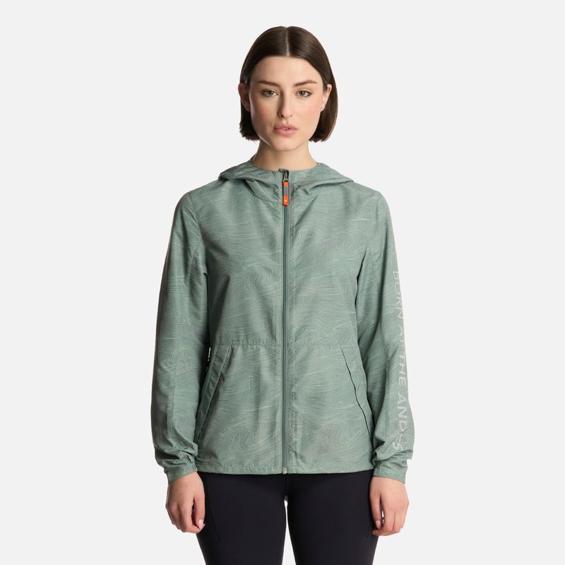 LIPPI - Chaqueta Mujer Nightfall WindBreaker Hoody Jacket Print Jade Oscuro Lippi
