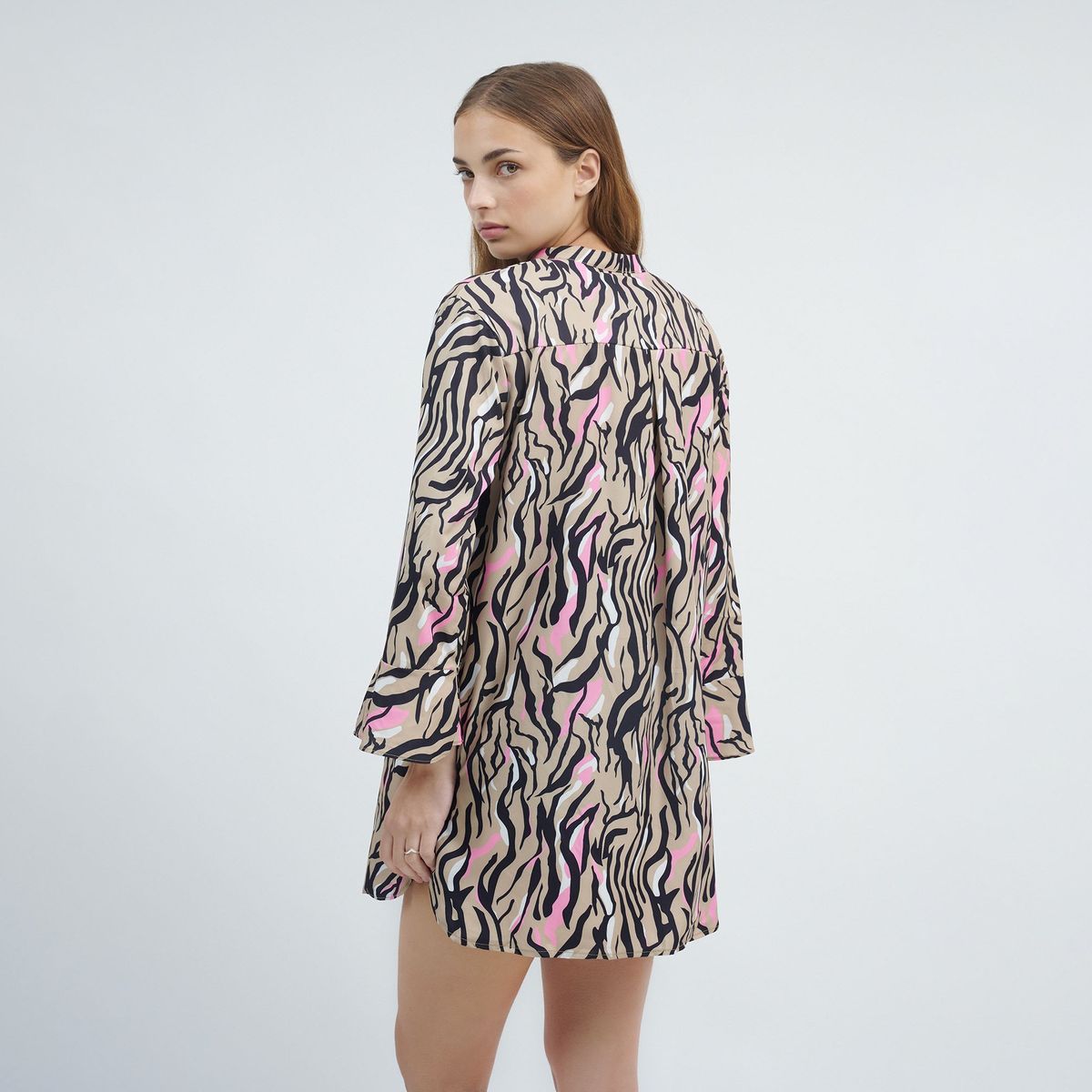 GUINDA - Camisa tipo Vestido con Mangas Anchas Delhi - GUINDA