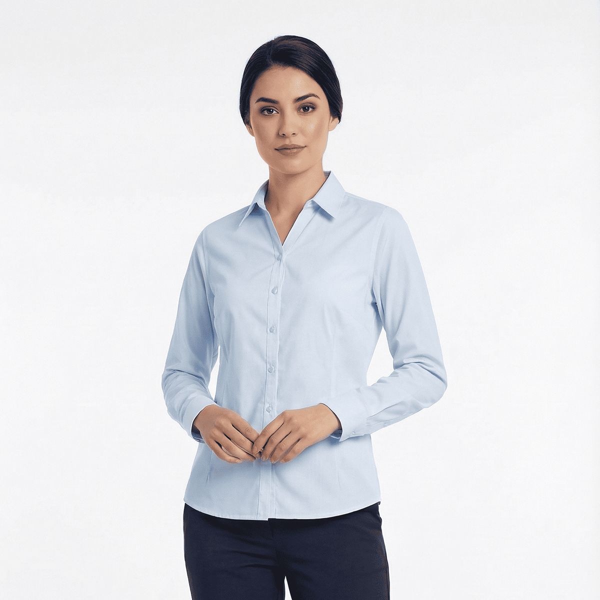 T-WORLD - Blusa Trevira Light Mujer Manga Larga Trabajo Corporativo