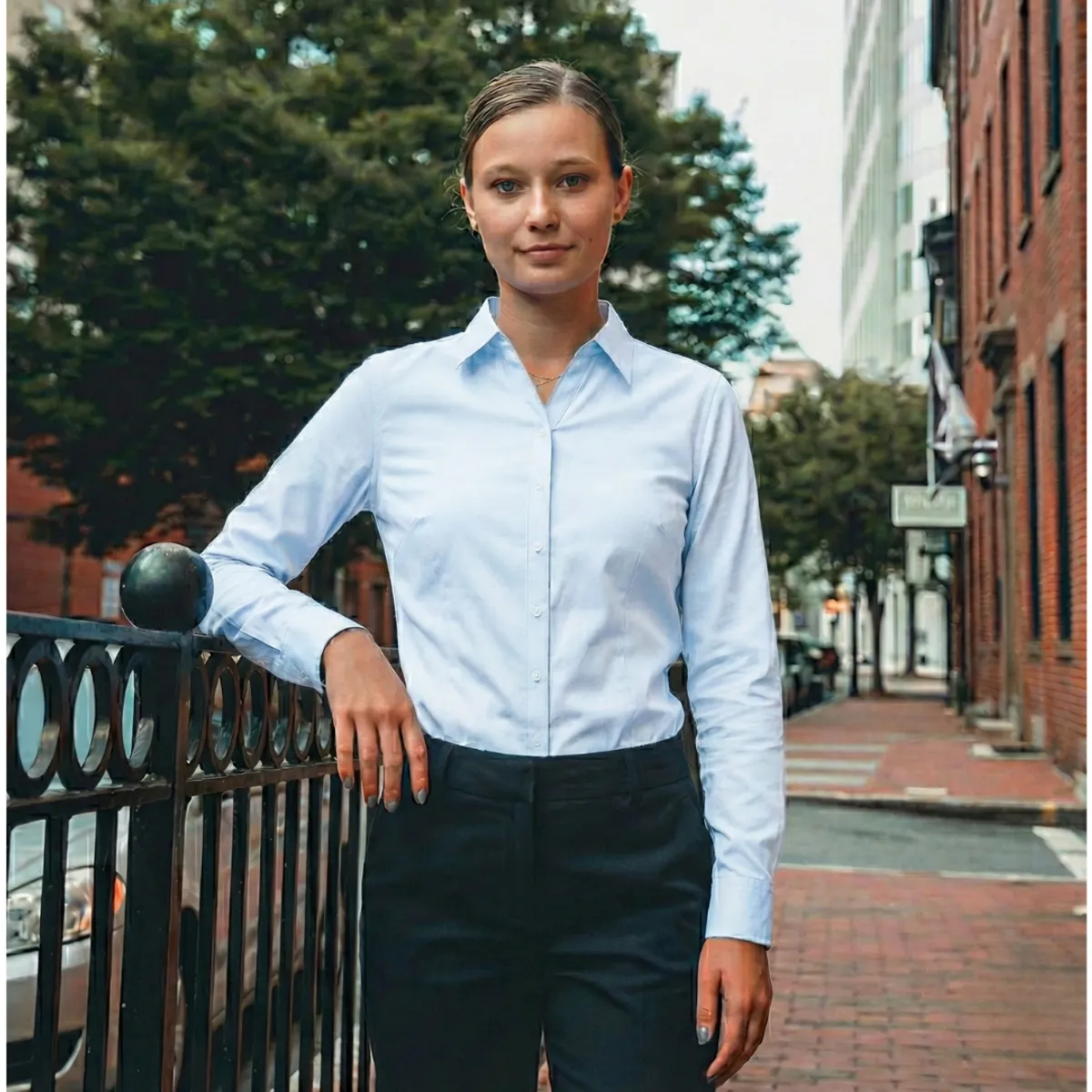 T-WORLD - Blusa Trevira Light Mujer Manga Larga Trabajo Corporativo