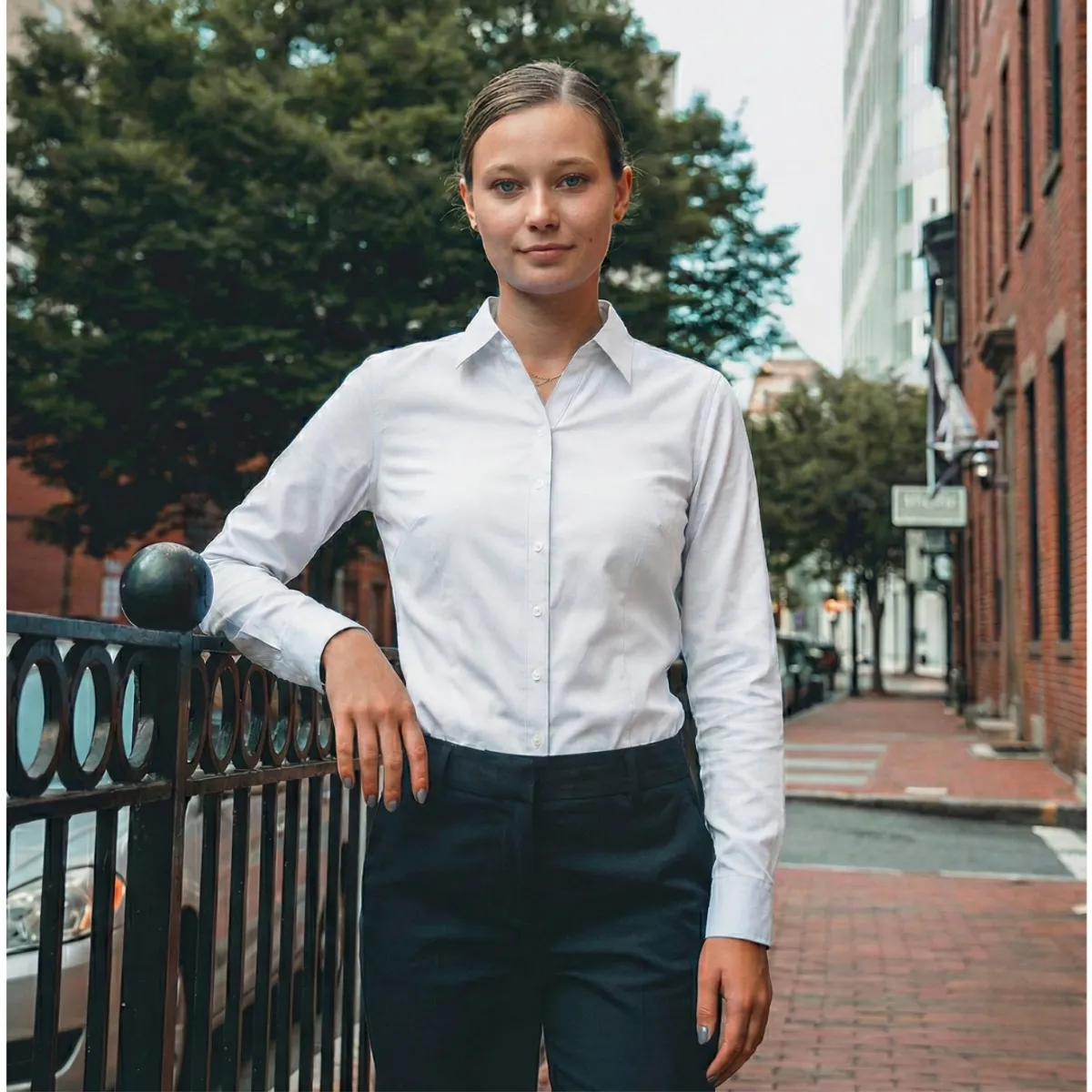 T-WORLD - Blusa Trevira Light Mujer Manga Larga Trabajo Corporativo