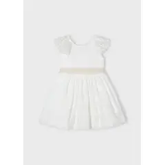 MAYORAL - Vestido encaje con fajín plumeti niña