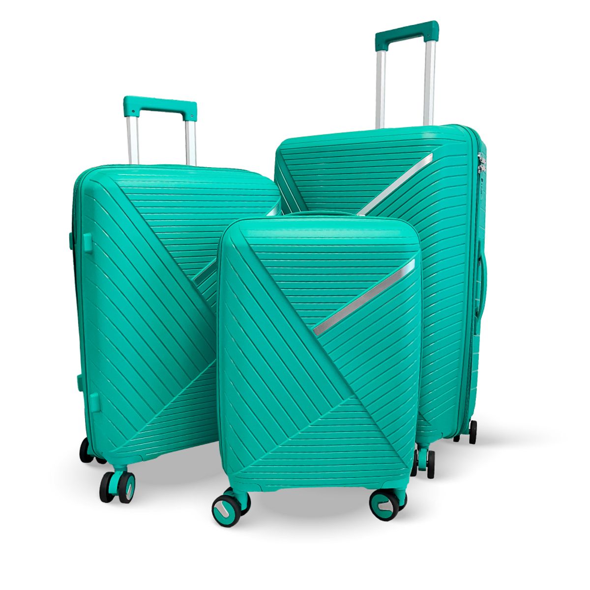 HOME & DESING - Set de 3 Maletas Rígidas color Verde