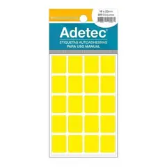 ADETEC - 200 Etiquetas Manuales Rectangulares Fluorescentes 19x23 mm