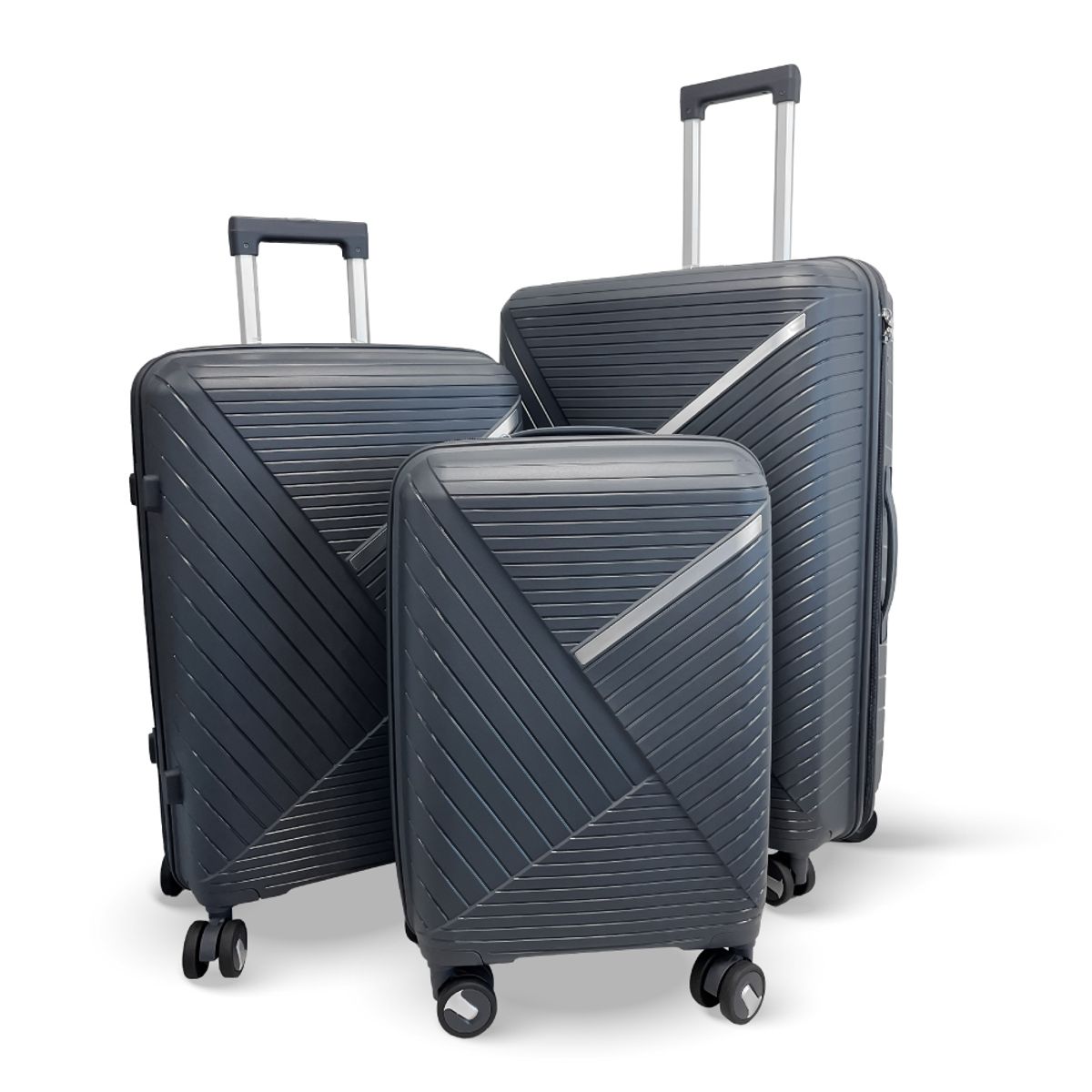 HOME & DESING - Set de 3 Maletas Rígidas color Gris Oscuro