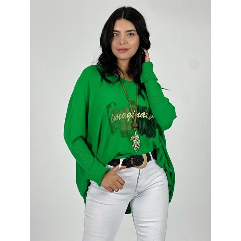 ENIGMATICA BOUTIQUE - Sweater Spandex IMAGINATION - Verde - Tamaño Único
