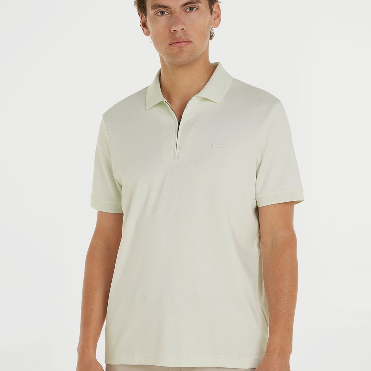CALVIN KLEIN - Polo Smooth Cotton Welt Blanco Calvin Klein
