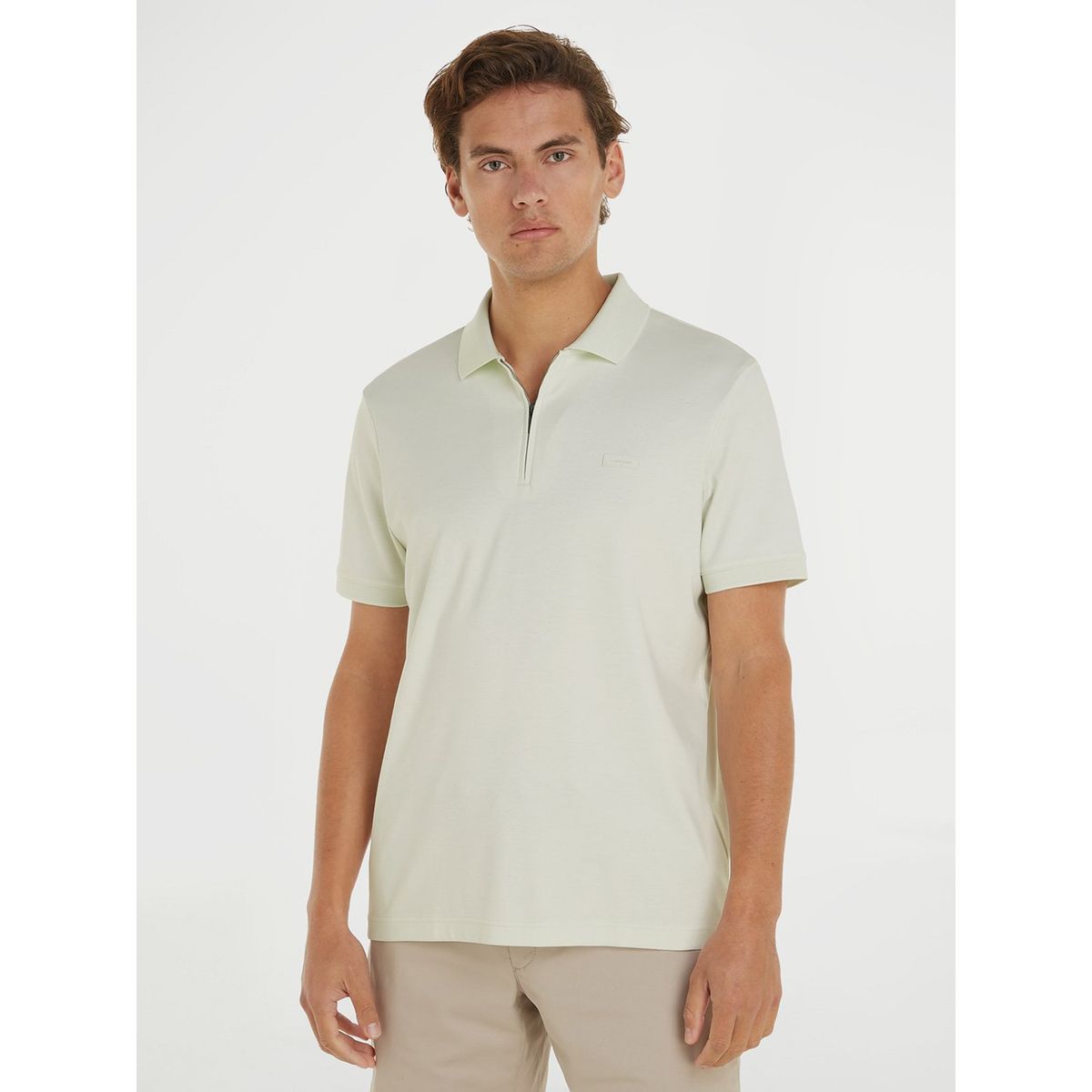 CALVIN KLEIN - Polo Smooth Cotton Welt Blanco Calvin Klein